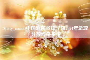 韶关中国消防救援学院2024年录取分数线是多少