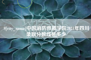 韶关中国消防救援学院2021年四川录取分数线是多少