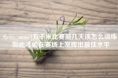韶关五千米比赛前几天该怎么训练-如此才能在赛场上发挥出最佳水平