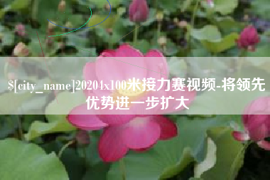 韶关20204x100米接力赛视频-将领先优势进一步扩大
