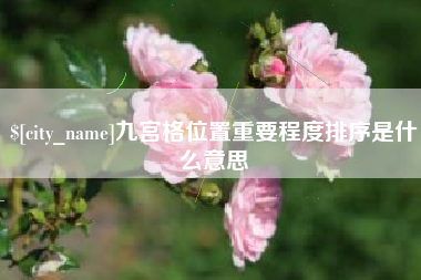 韶关九宫格位置重要程度排序是什么意思