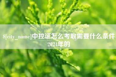 韶关中控证怎么考取需要什么条件2024年的