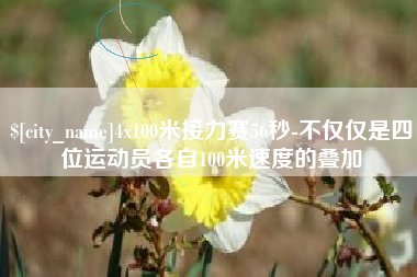韶关4x100米接力赛56秒-不仅仅是四位运动员各自100米速度的叠加