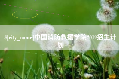 韶关中国消防救援学院2019招生计划